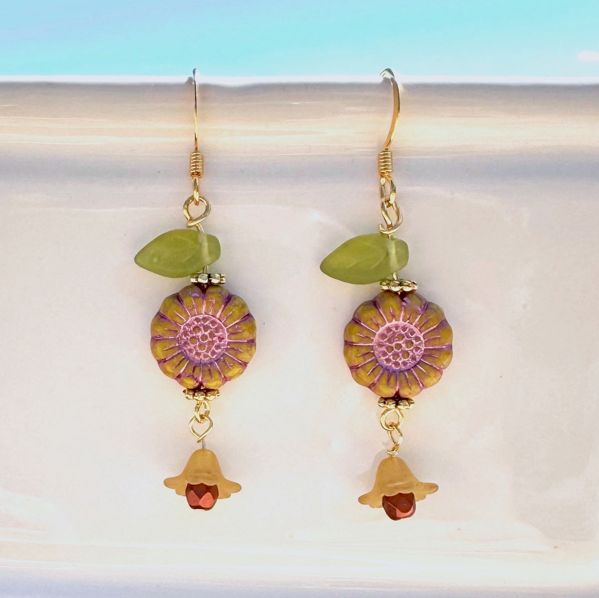 Czech Glass Flower Spring Earrings – Marlene VanBeek Jewelry