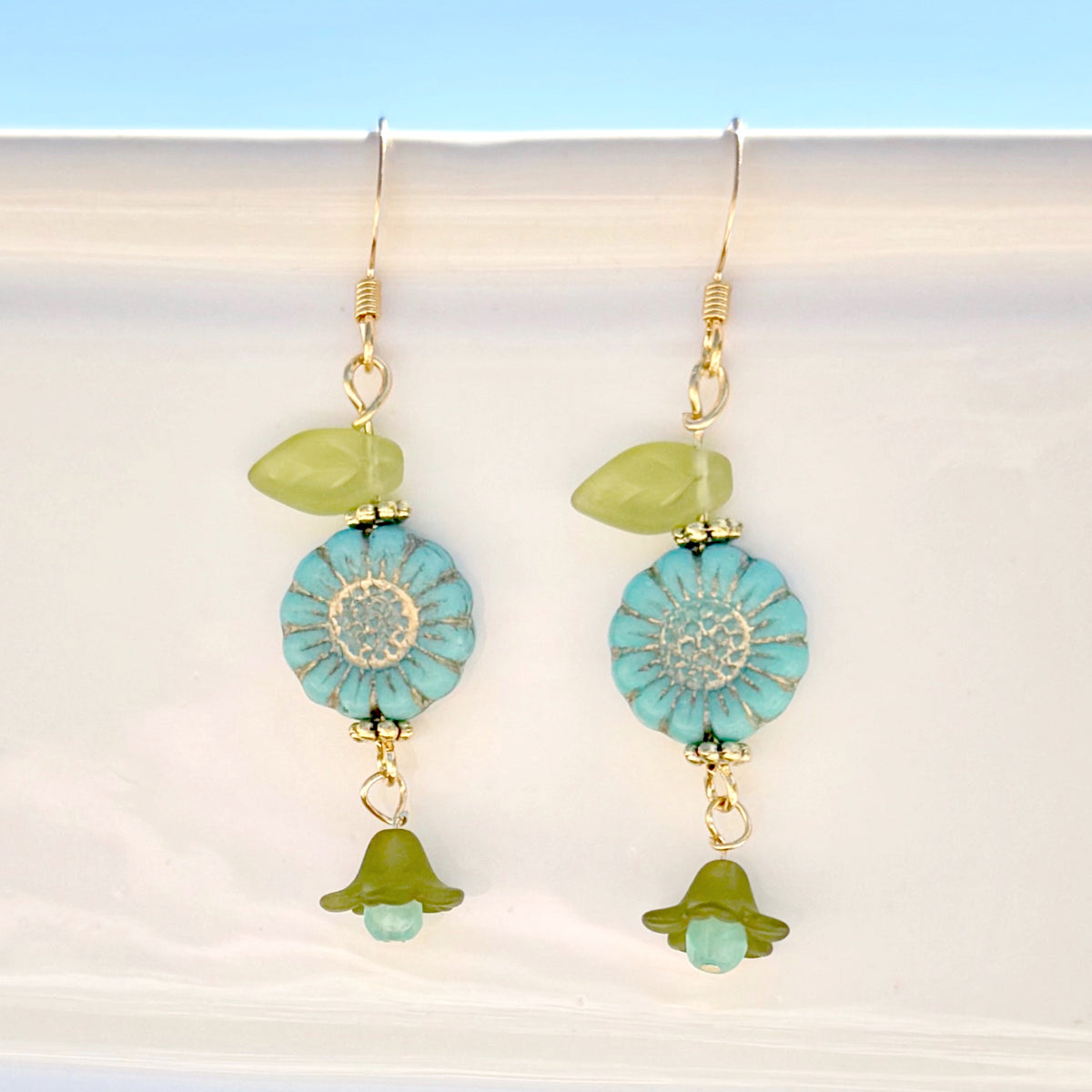 Czech Glass Flower Spring Earrings – Marlene VanBeek Jewelry