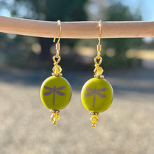 Load image into Gallery viewer, Dragonfly Etched Earrings