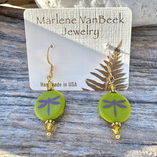 Load image into Gallery viewer, Dragonfly Etched Earrings