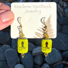Load image into Gallery viewer, Etched Octopus Earrings Green and Blue