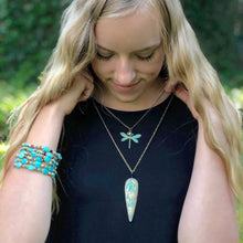 Load image into Gallery viewer, Brass Necklace Patina Dragonfly