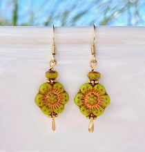 Load image into Gallery viewer, Czech Glass Flower Earrings