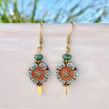 Load image into Gallery viewer, Czech Glass Flower Earrings