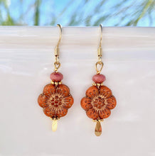 Load image into Gallery viewer, Czech Glass Flower Earrings