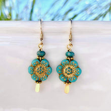 Load image into Gallery viewer, Czech Glass Flower Earrings