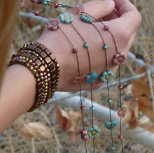 Load image into Gallery viewer, 36" Hand Knotted Long Flower Necklace