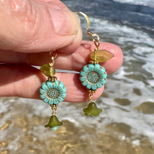 Load image into Gallery viewer, Czech Glass Flower Spring Earrings
