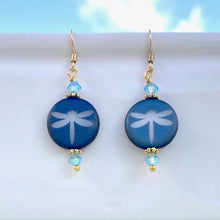 Load image into Gallery viewer, Dragonfly Etched Earrings
