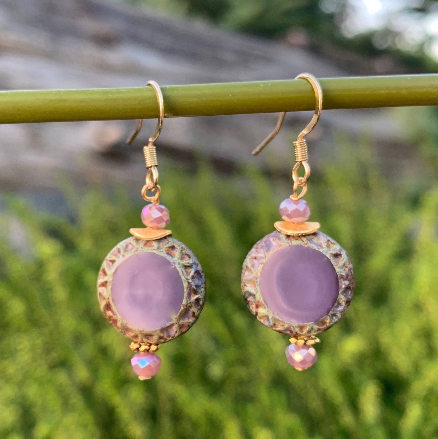 Mayan Czech Glass Earrings – Marlene VanBeek Jewelry