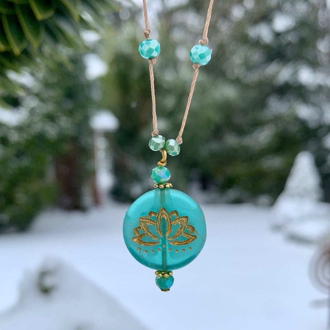 Lotus Pendant Necklace-8 Colors