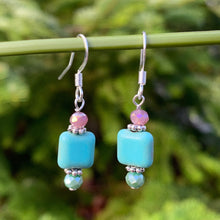 Load image into Gallery viewer, Magnesite Square Earrings
