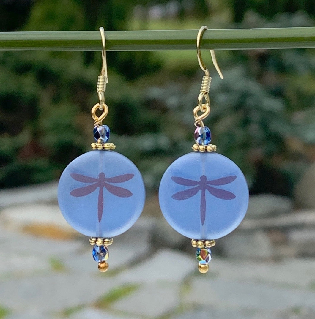 Dragonfly Etched Earrings-NEW!